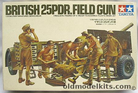 Tamiya 1/35 British 25 PDR Field Gun, 35046 plastic model kit